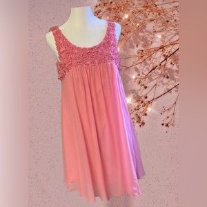 Betsey Johnson pink embellished midi dress